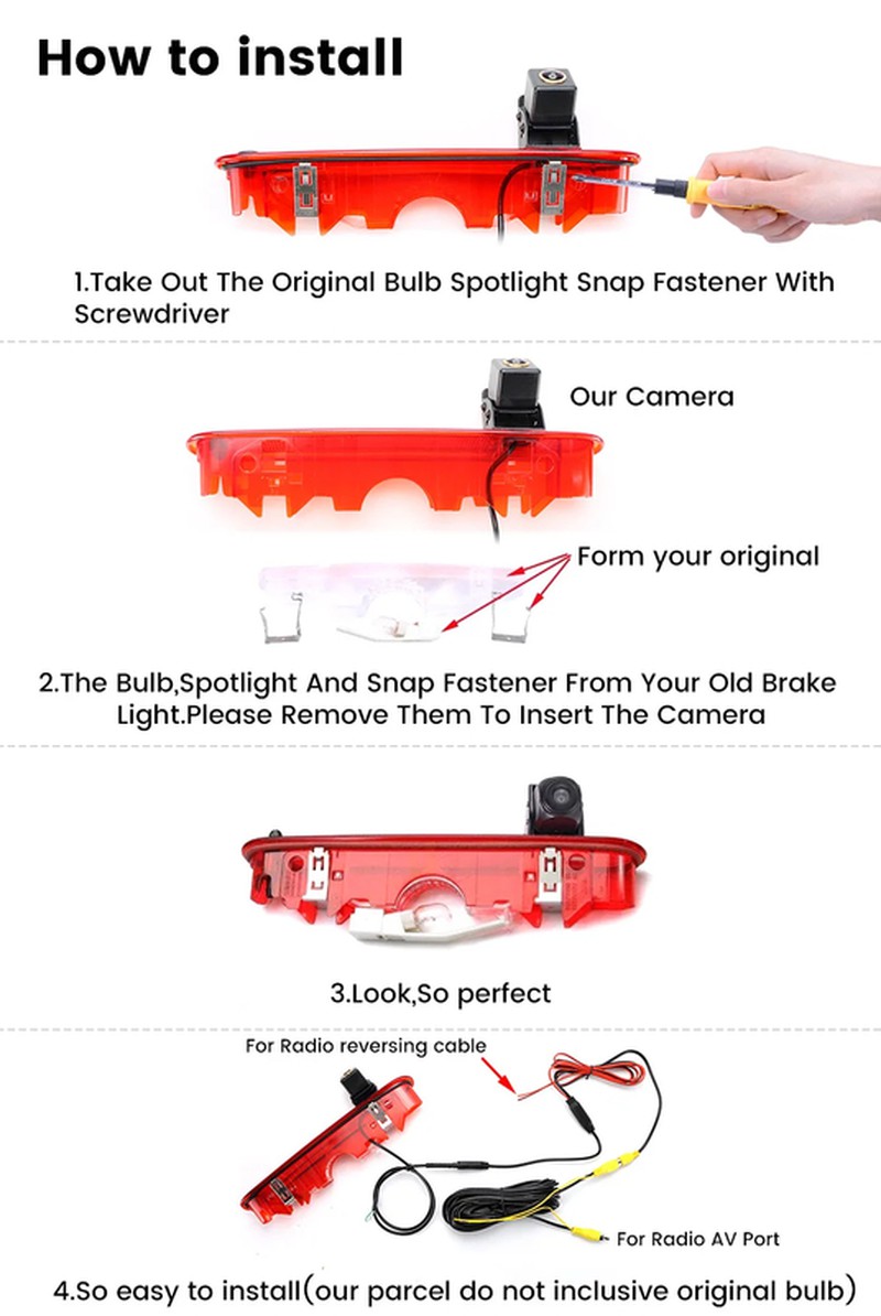 OpelMercedes High-Mount Stop Lamp Integrated reverse parking Camera OpelMercedes High-Mount Stop Lamp Integrated reverse parking Camera